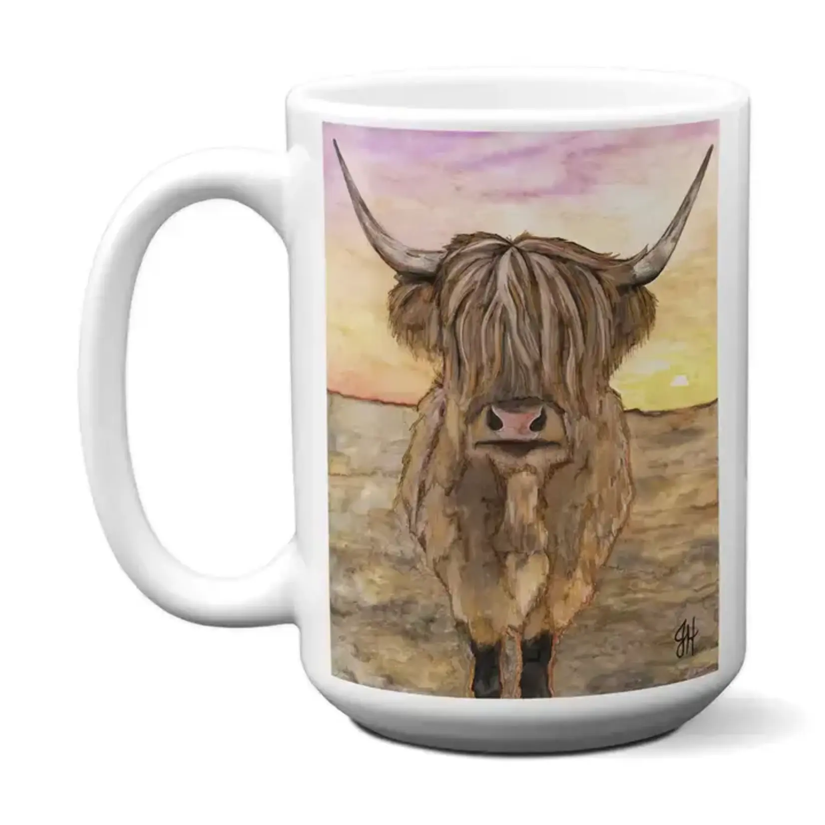 American Brand Studio Mug: Highland Coo Painting