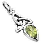 925jewelry.com Pendant: SS Peridot Trinity