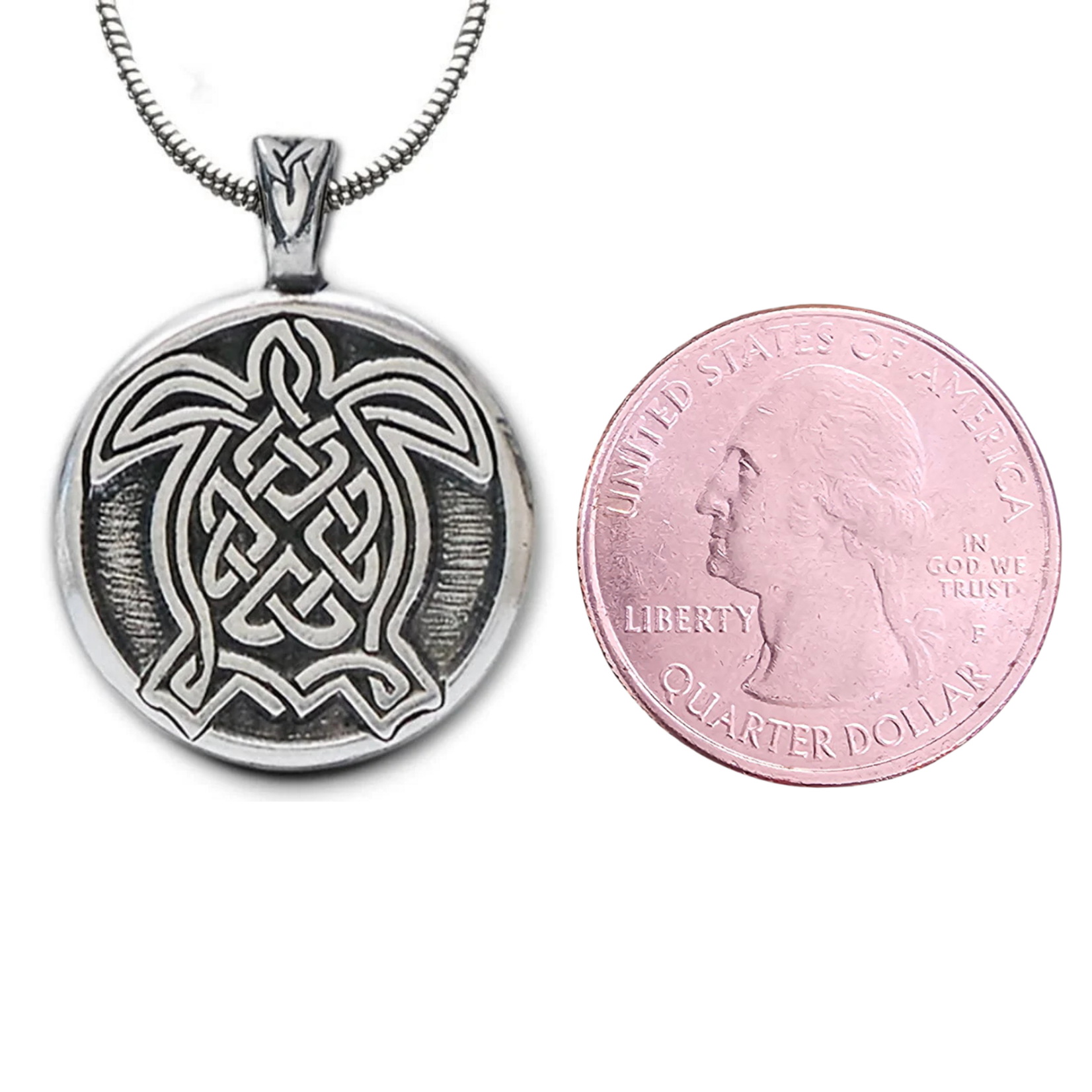 Necklace: Turtle Pewter