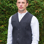 Vest: Home Spun Charcoal Wool Blend