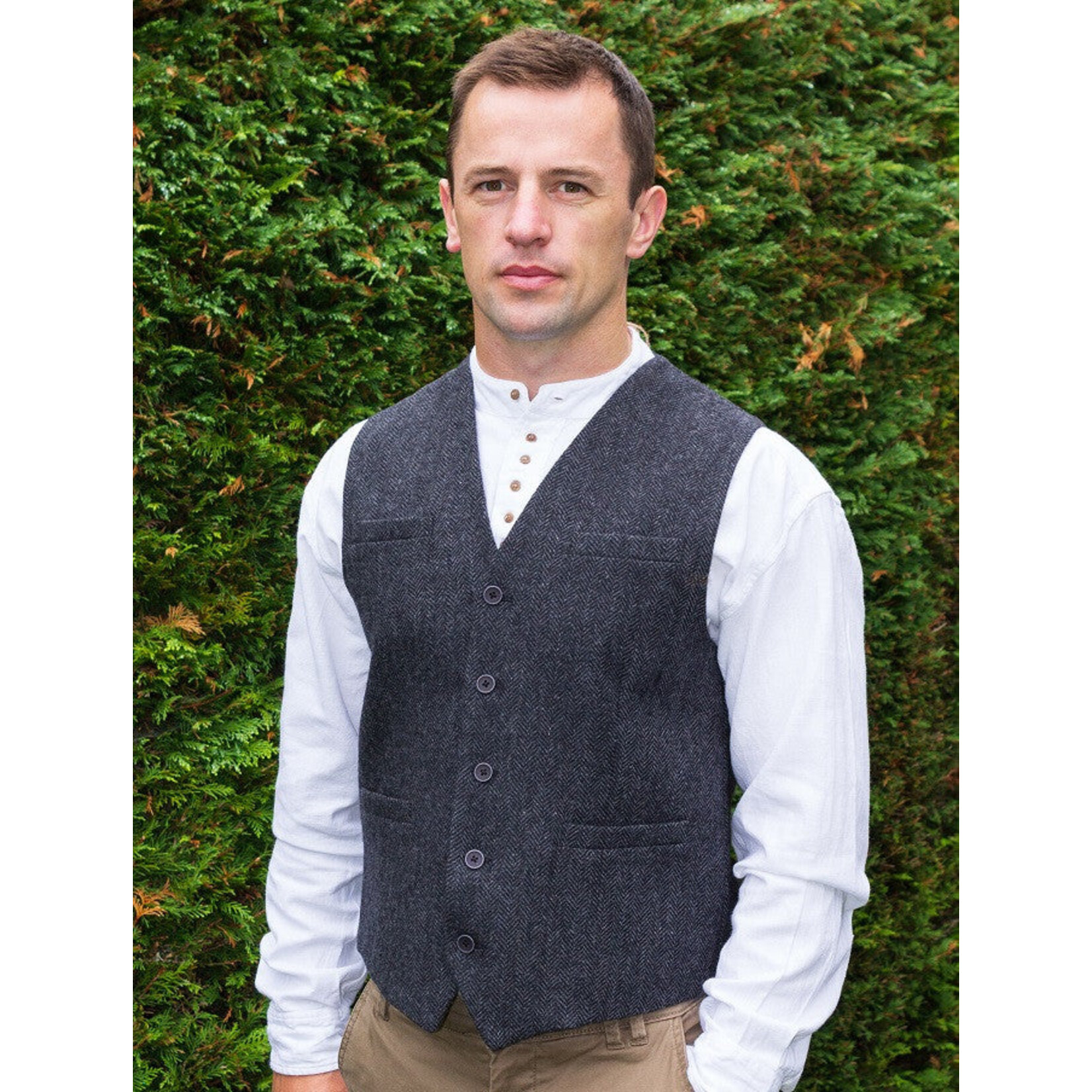 Vest: Home Spun Charcoal Wool Blend