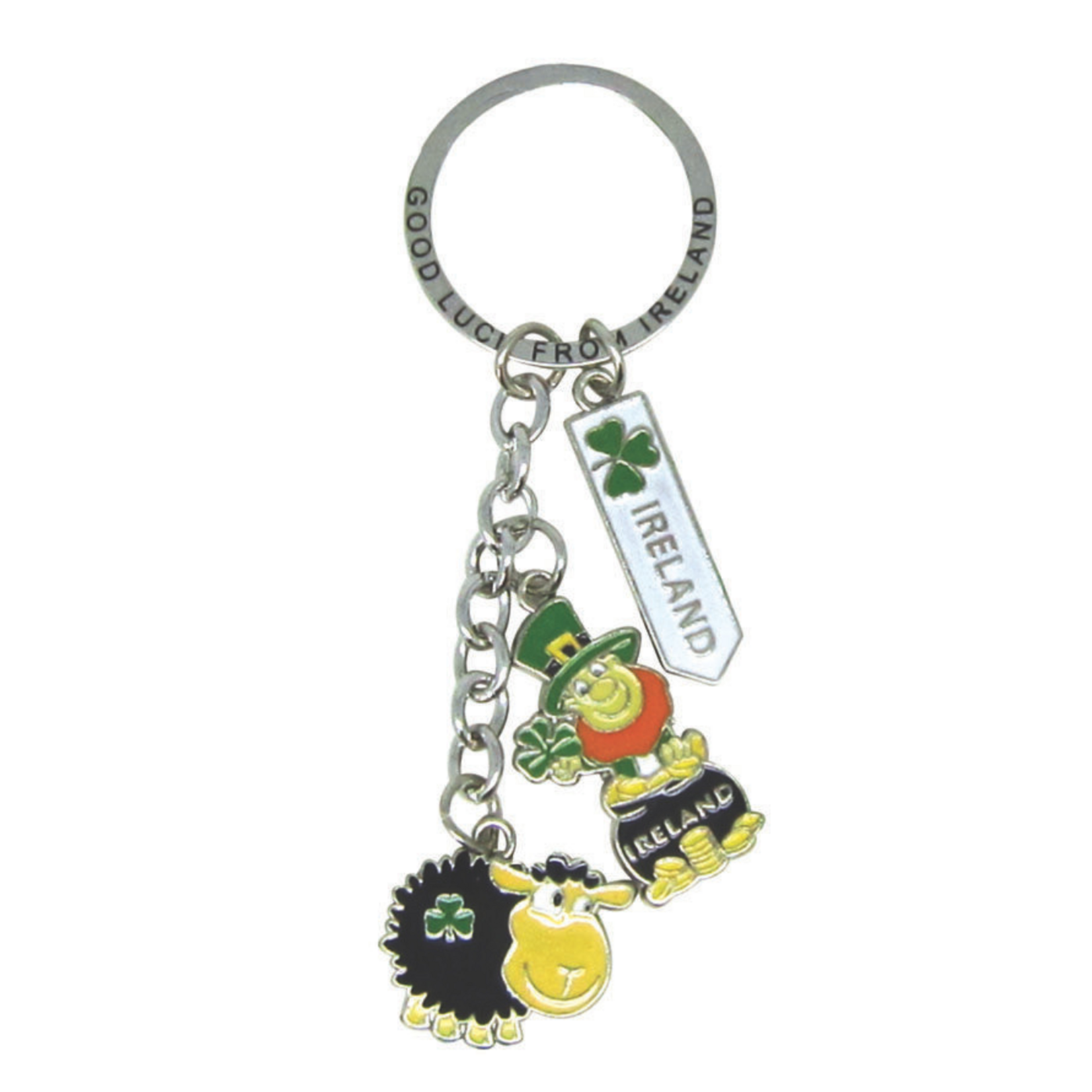 Keyring: Ireland Signpost, Black Sheep, Leprechaun
