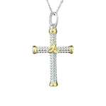 Necklace: SS GP Trinity Rope Cross