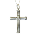 Necklace: SS Oxidized Trinity Rope Cross