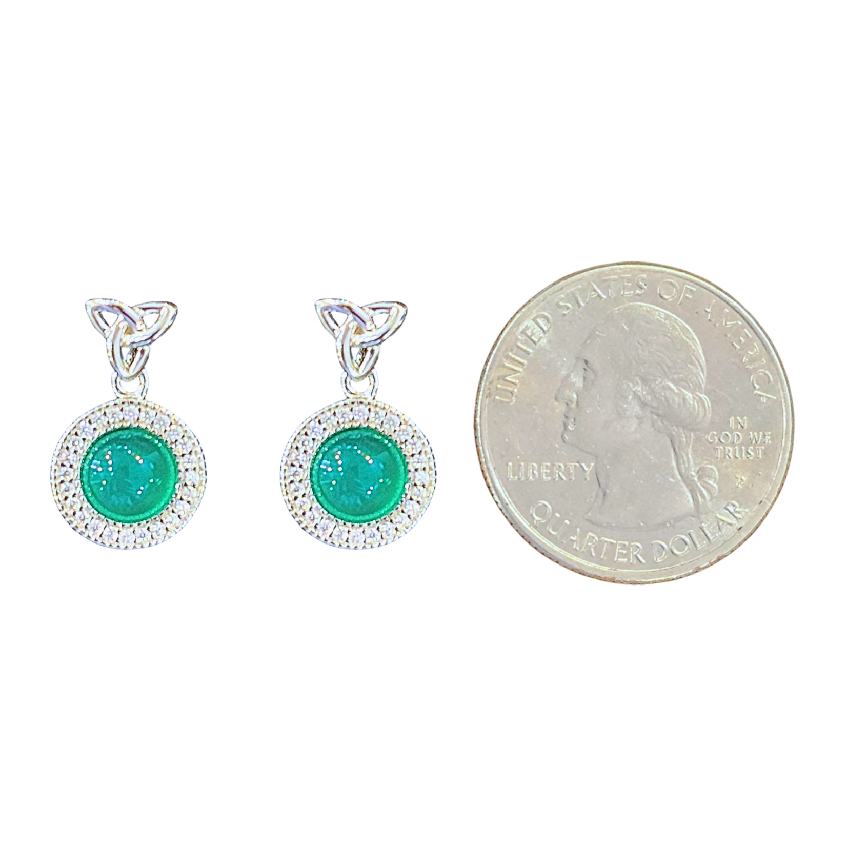 Earrings: SS Trinity CZ/Agate Drop