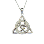Necklace: SS Entwined CZ Circle Trinity