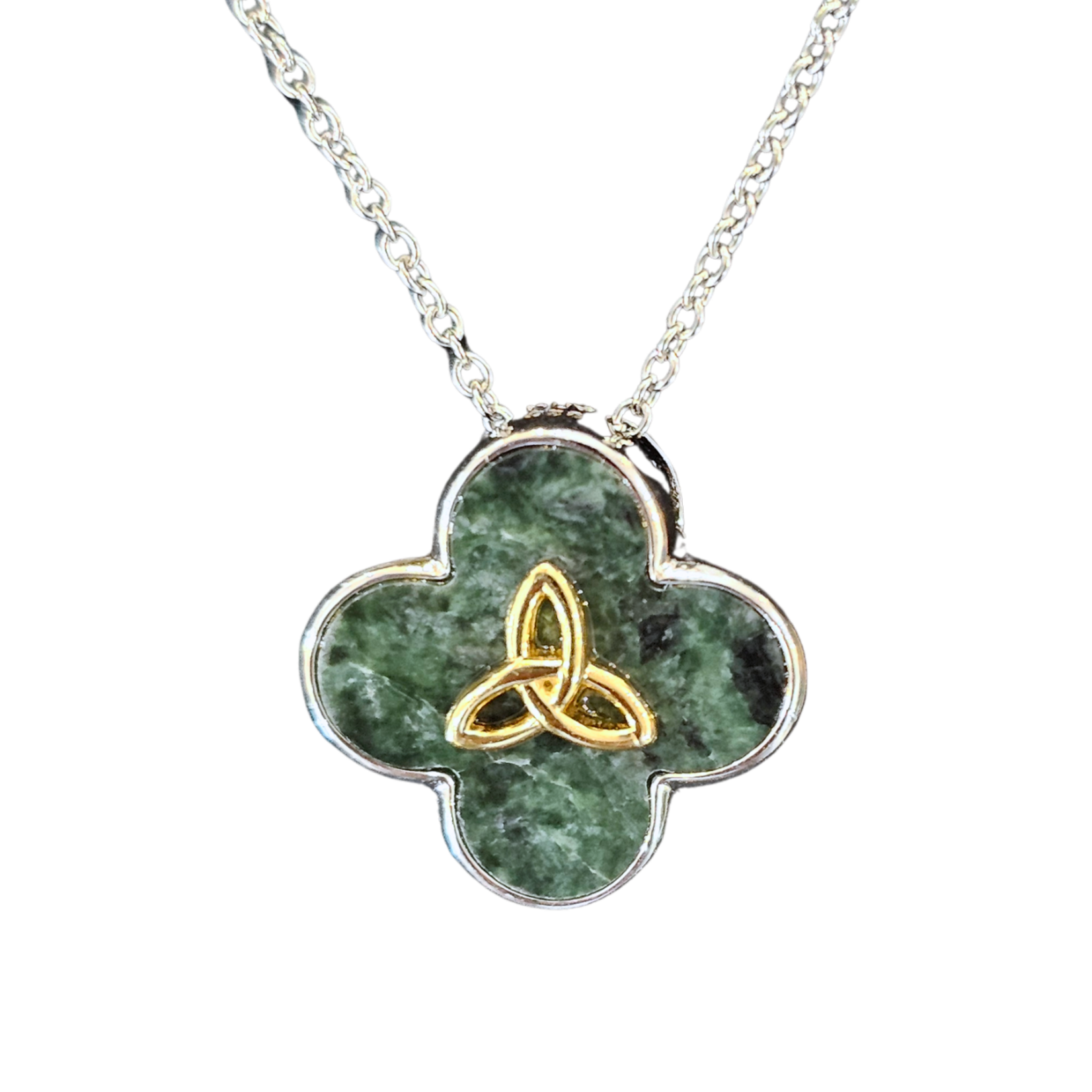 Necklace: SS Marble Gold Plated Trinity