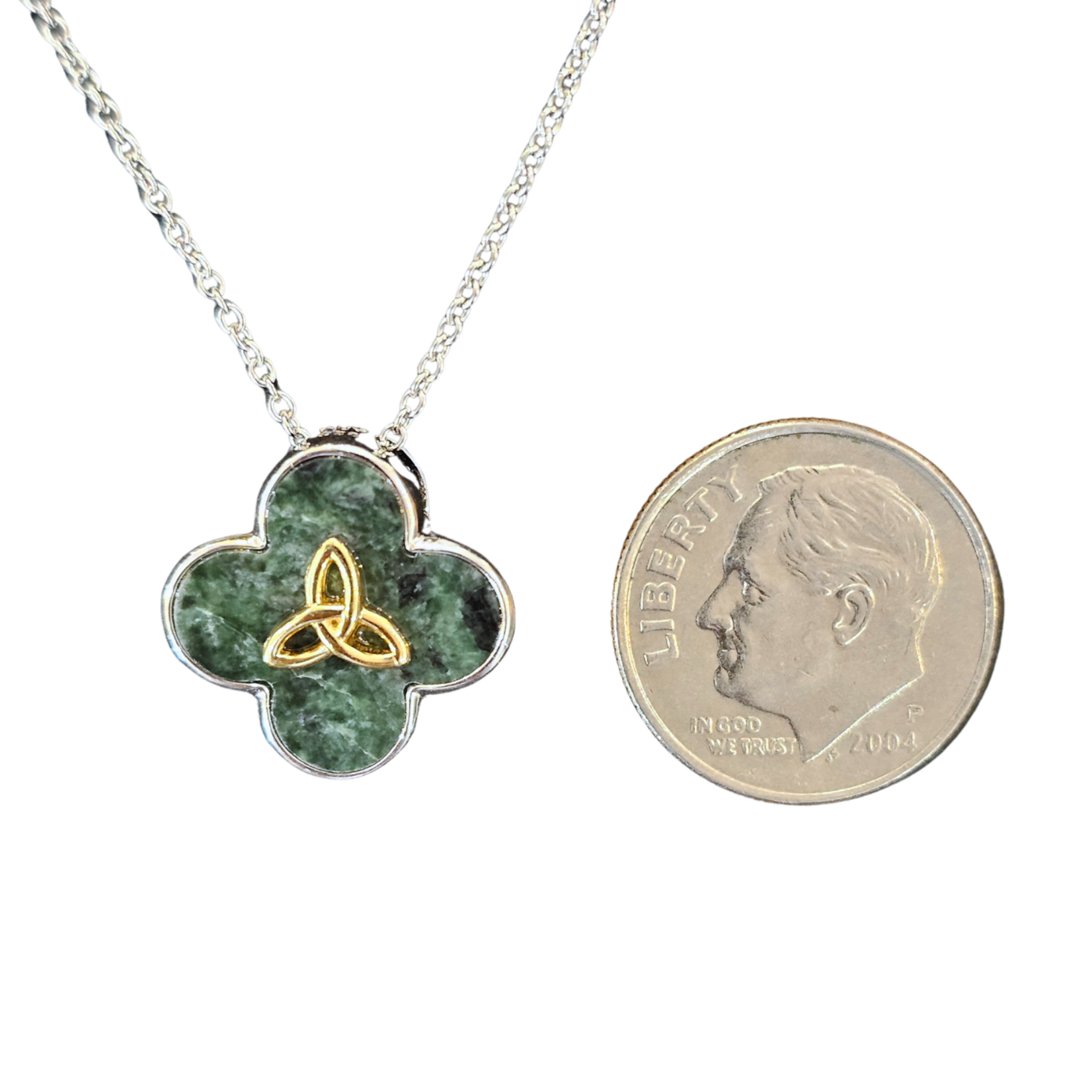 Necklace: SS Marble Gold Plated Trinity