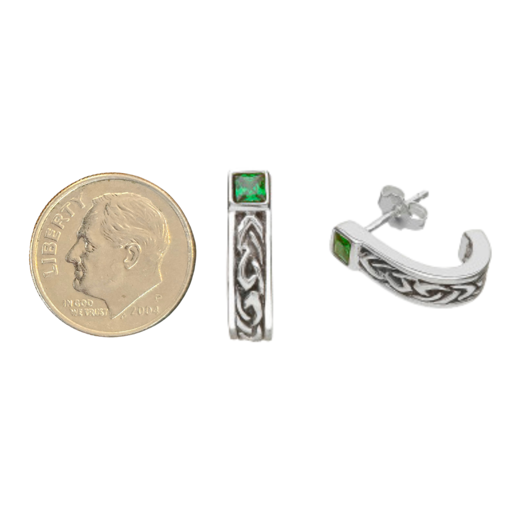 Earring: SS Celtic Huggie Em/CZ
