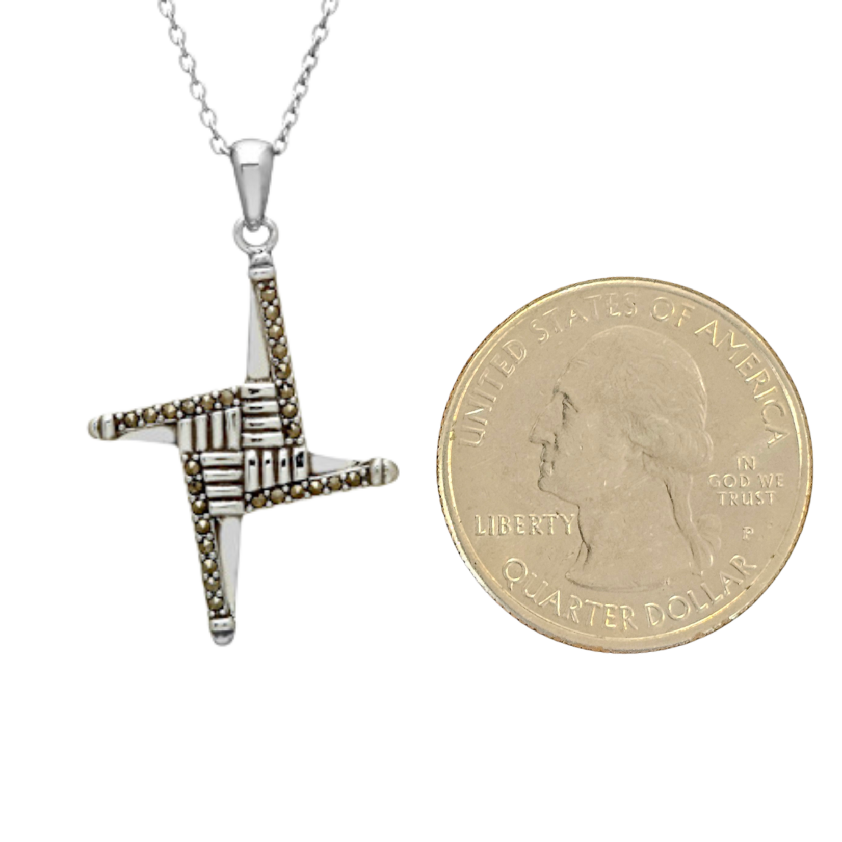 Necklace: SS Marcasite St Brigid's Cross