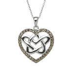 Necklace: SS Marcasite Dbl Heart