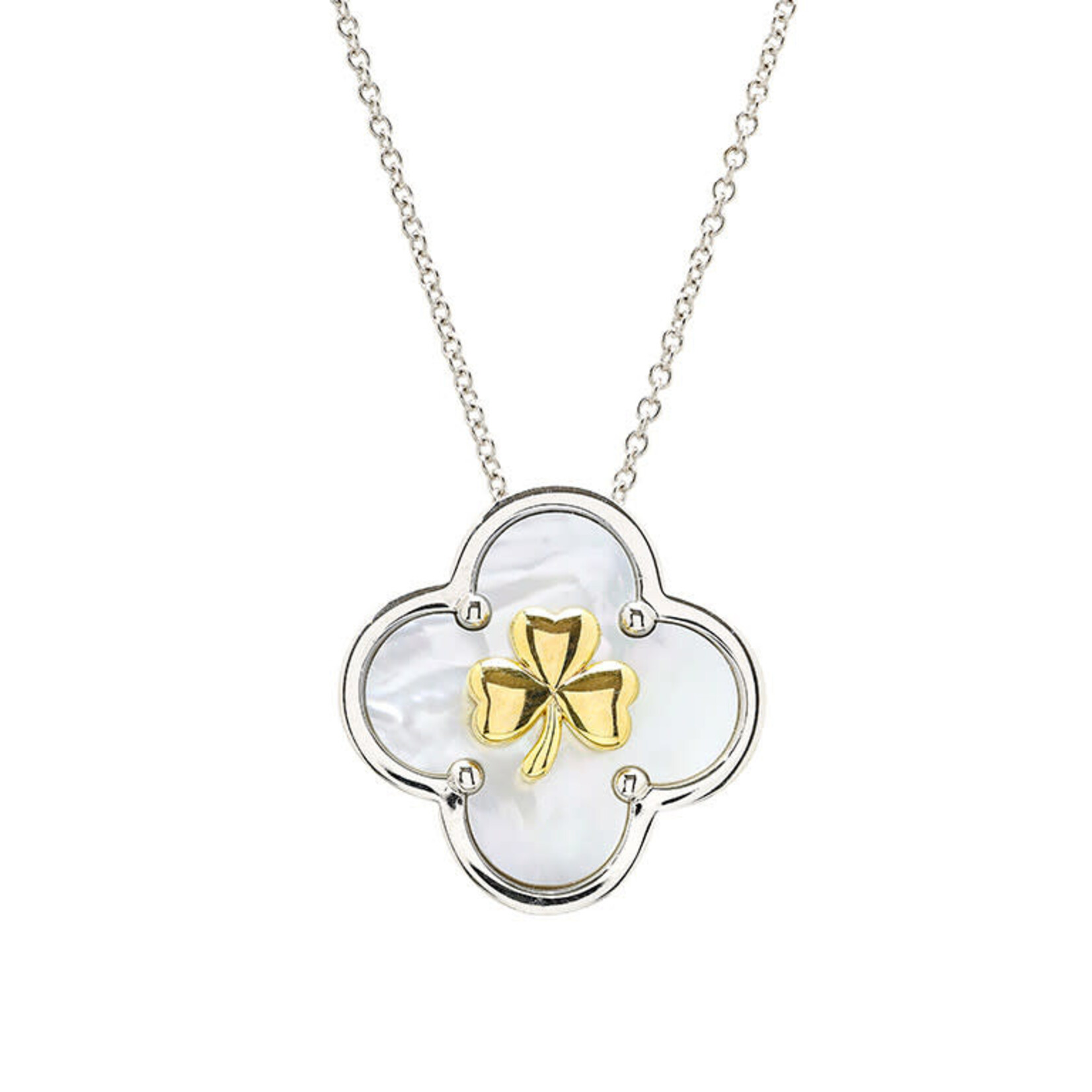 Necklace: Sterling MOP Shamrock GV