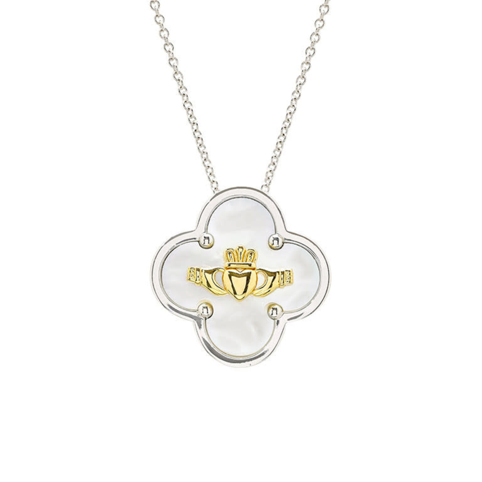 Necklace: Sterling MOP Claddagh GV