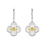 Earrings: Sterling MOP Claddagh GV
