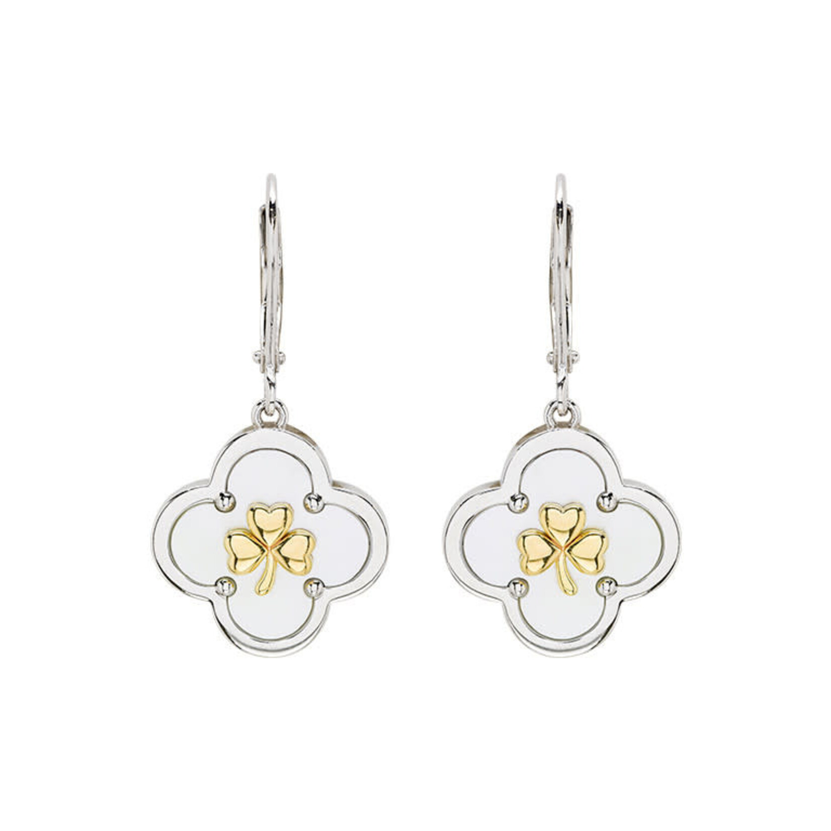 Earrings: Sterling MOP Shamrock GV