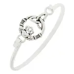 Bracelet: Trinity Claddagh Metal Casting Brass Bangle Bracelet