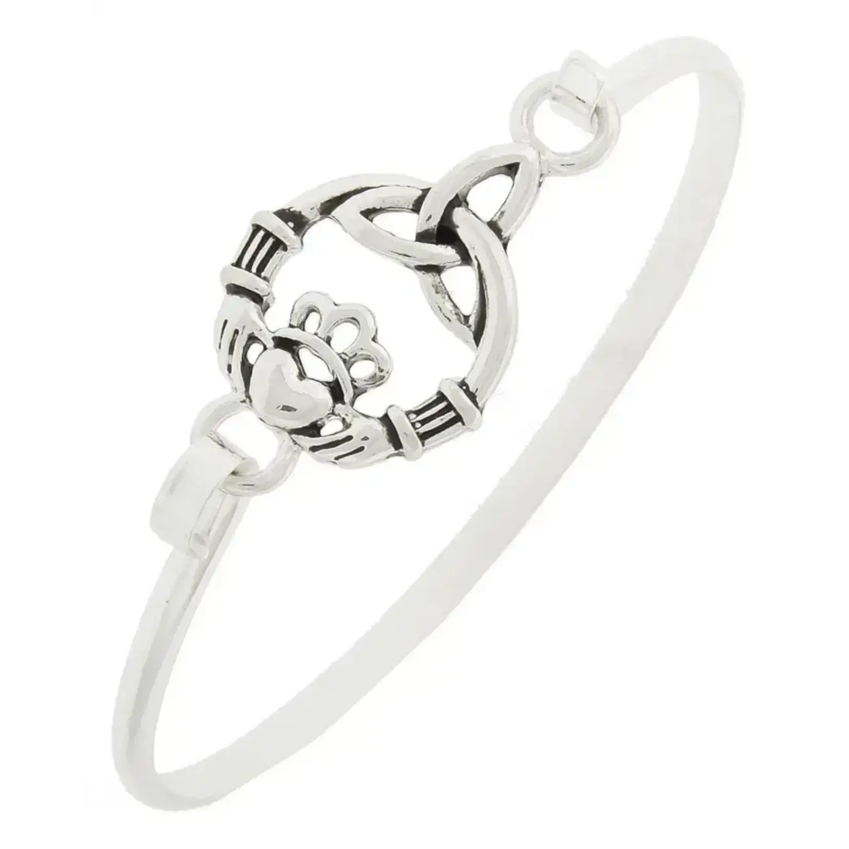 Bracelet: Trinity Claddagh Metal Casting Brass Bangle Bracelet