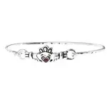 Bracelet: Claddagh Heart Siam Brass Hook Casting Bangle