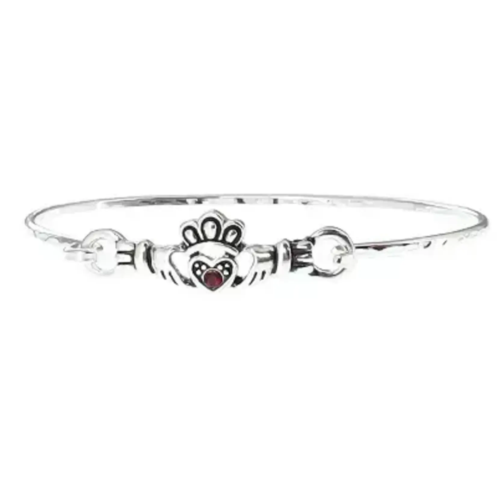 Bracelet: Claddagh Heart Siam Brass Hook Casting Bangle