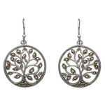 Earrings: Sterling Silver Marcasite Tree of Life