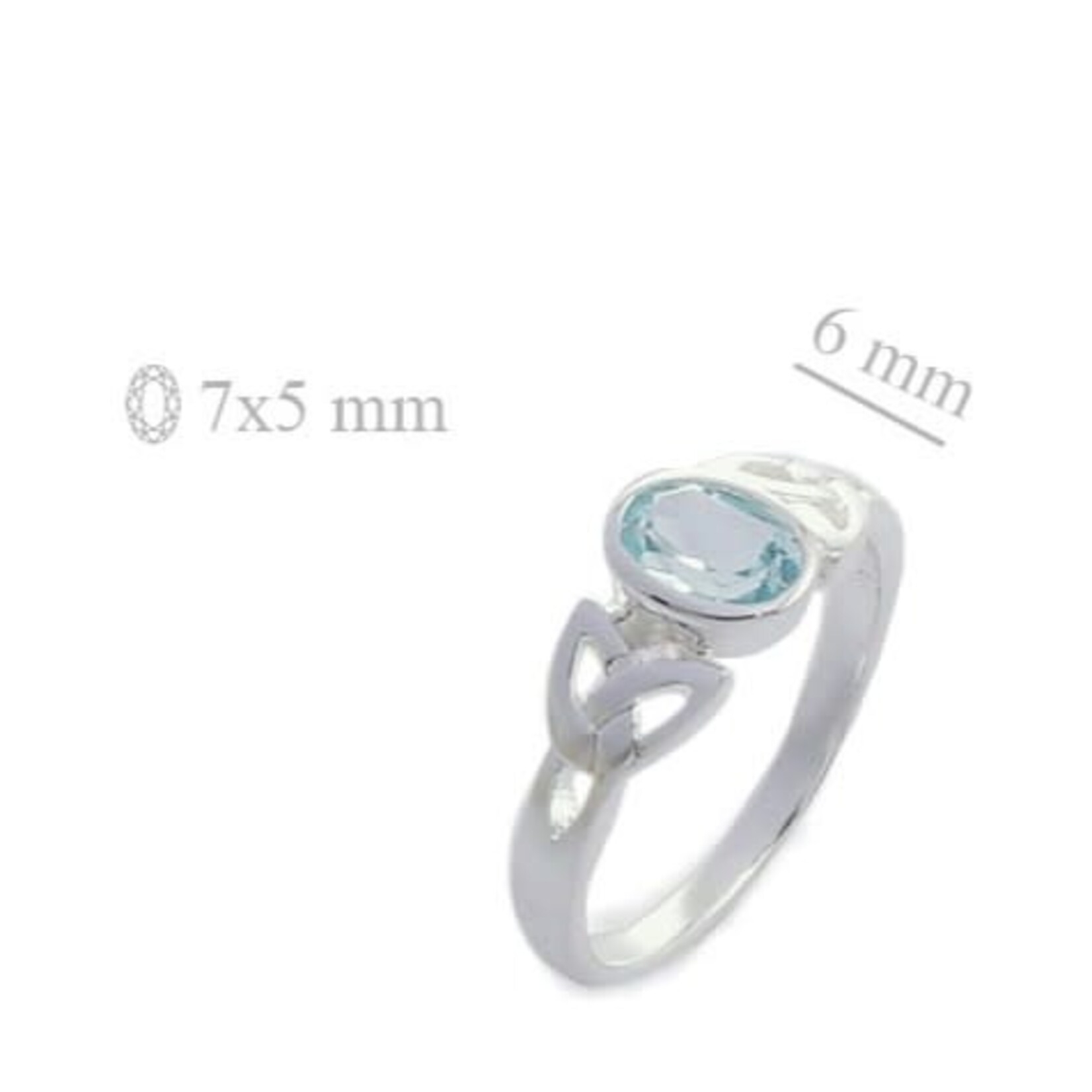 Ring: SS Aquamarine Knot