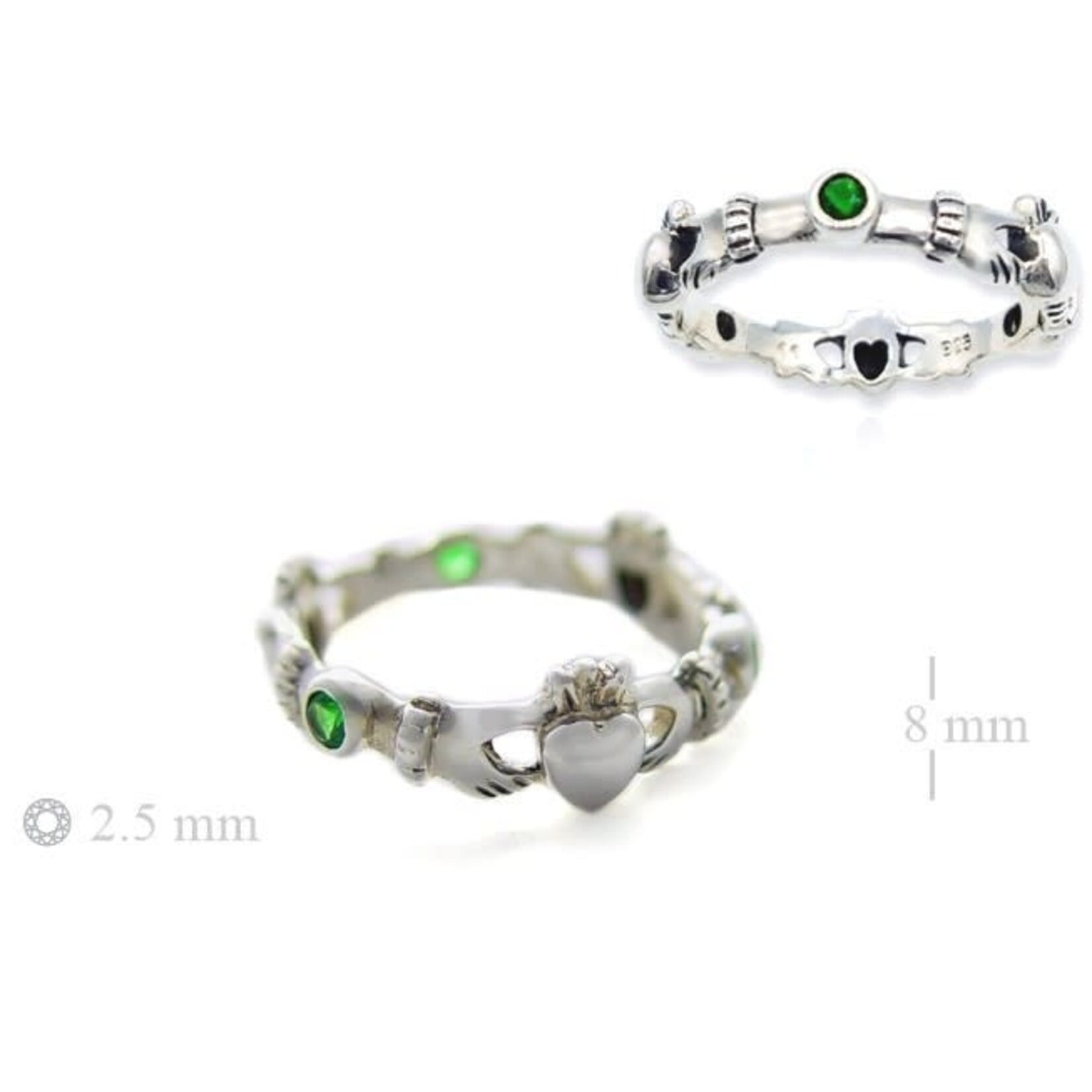 Ring: SS Emerald Claddagh Band
