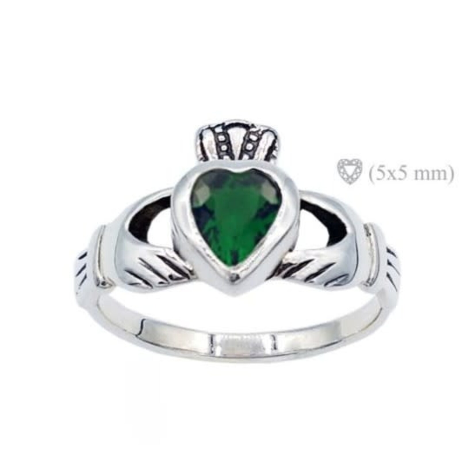 Ring: SS Emerald Claddagh