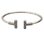 Bracelet: SS T Hinged Knot Bangle
