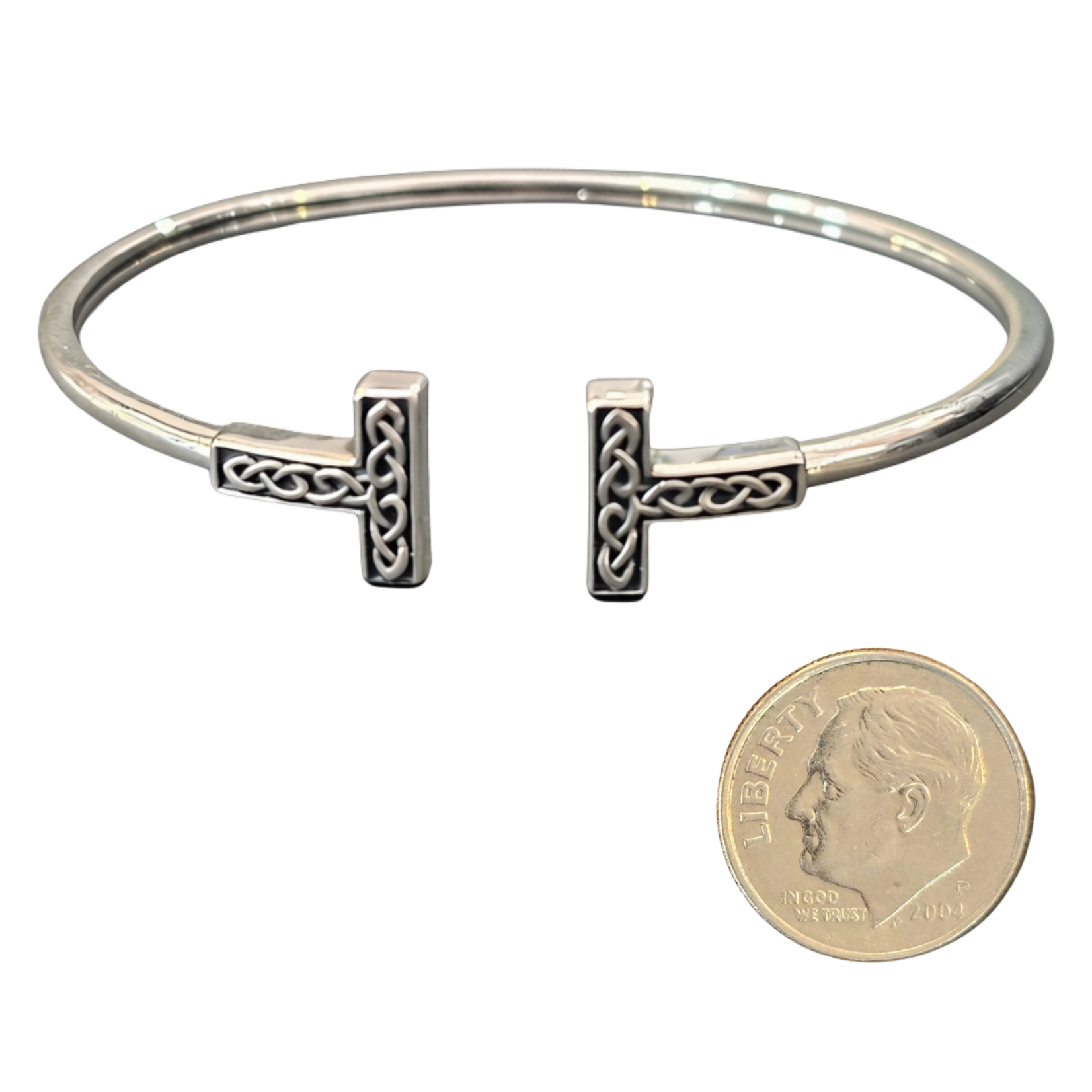 Bracelet: SS T Hinged Knot Bangle