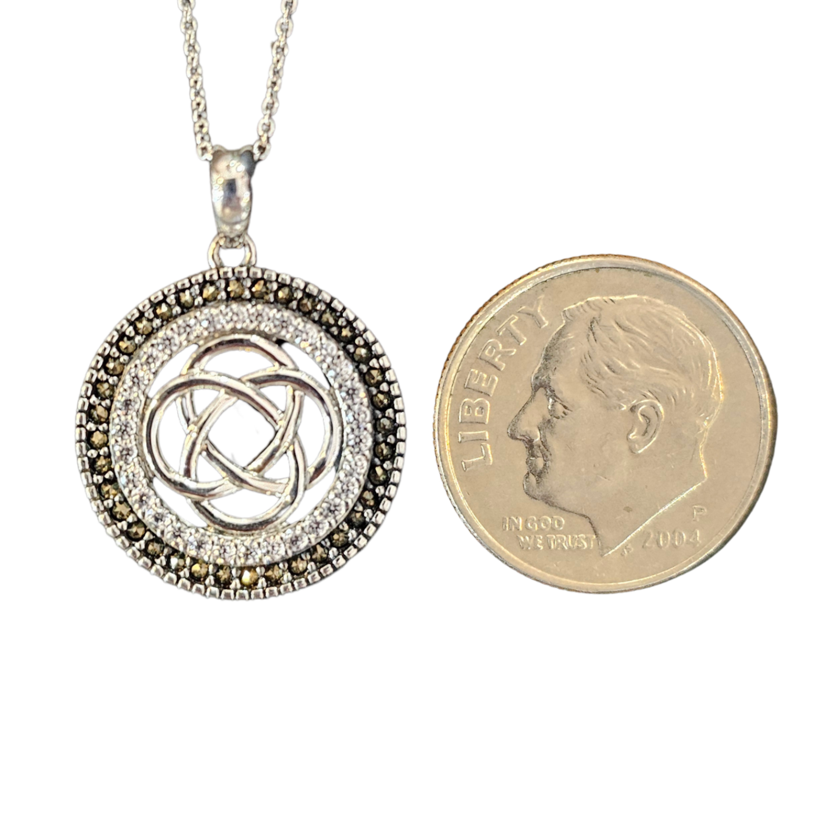 Necklace: SS Celtic Knot Marcasite CZ