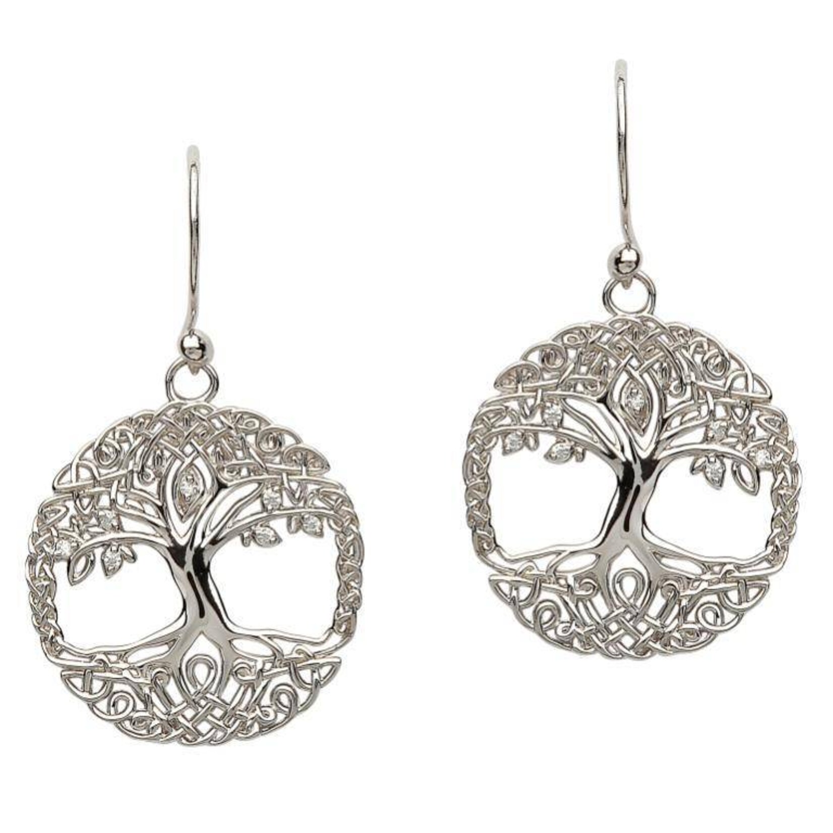 Earrings: SS Tree of Life CZ