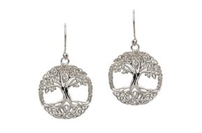 Earring: SS Tree of Life CZ