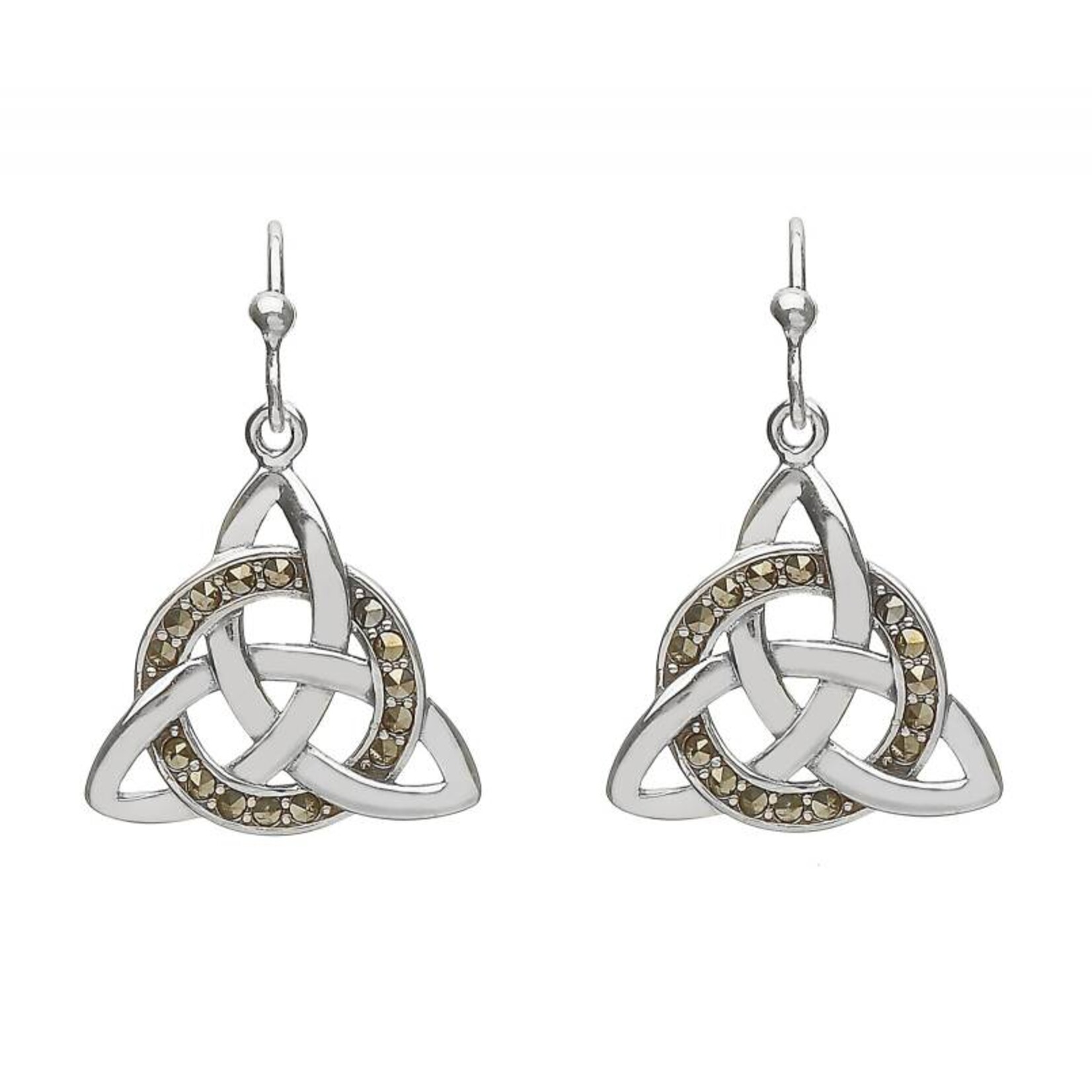 Earrings: SS Trinity Knot Drop, Marcasite