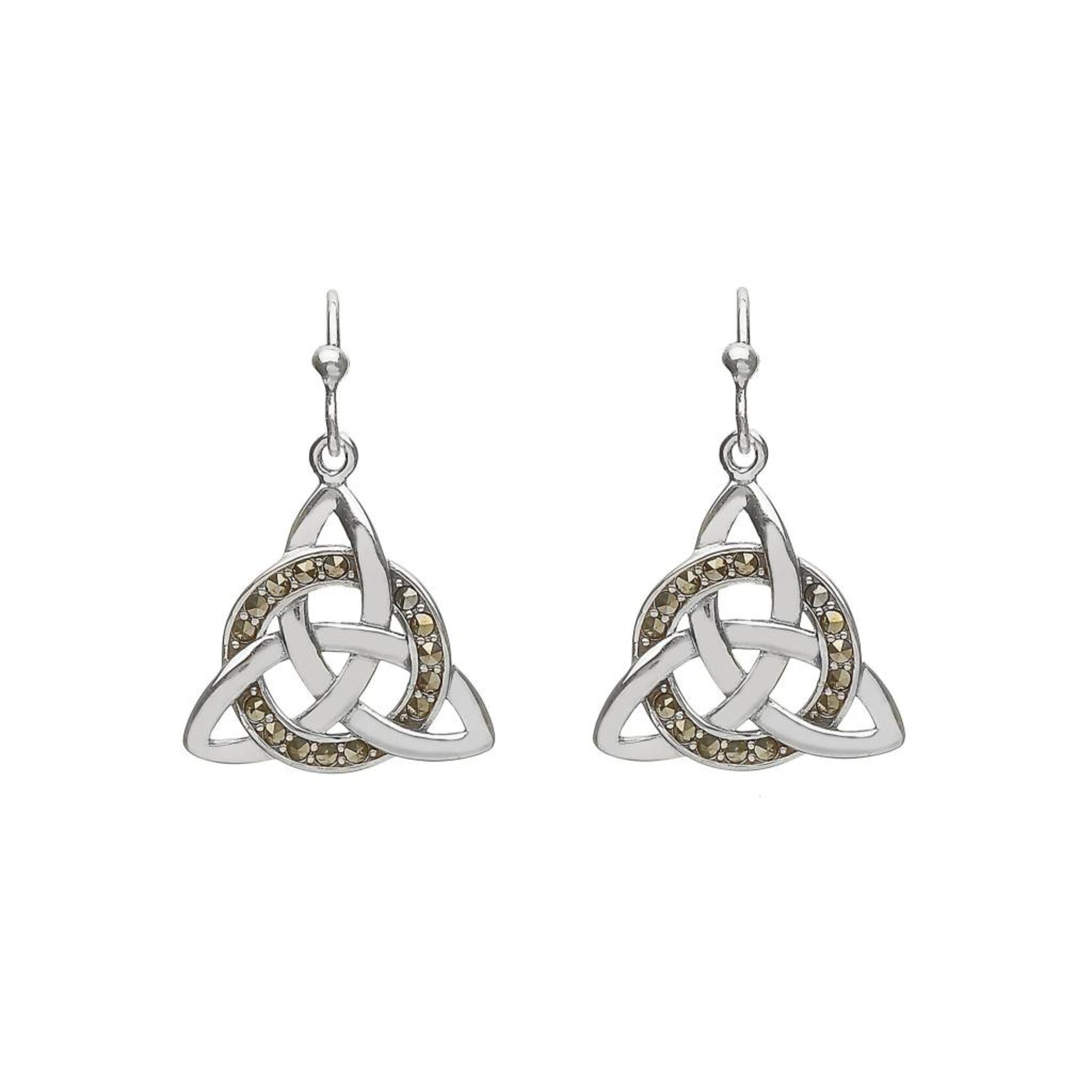 Earrings: SS Trinity Knot Drop, Marcasite