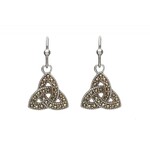 Earrings: SS Triquetra Drop, Marcasite