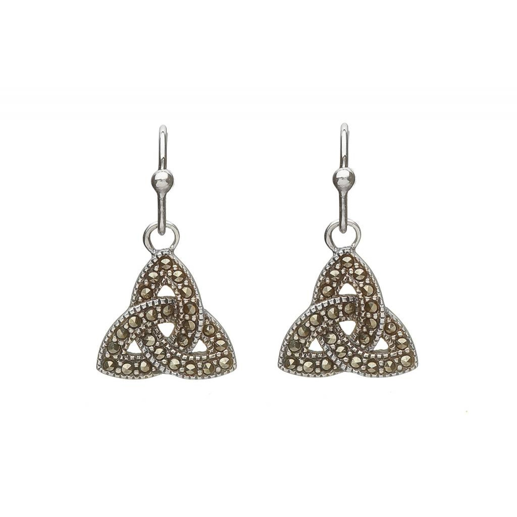 Earrings: SS Triquetra Drop, Marcasite