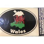 Sticker: Flag Country, Oval, Wales