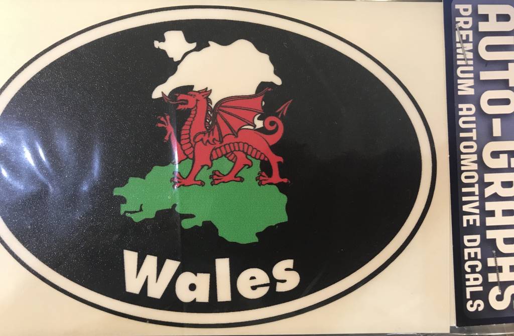 Sticker: Flag Country, Oval, Wales