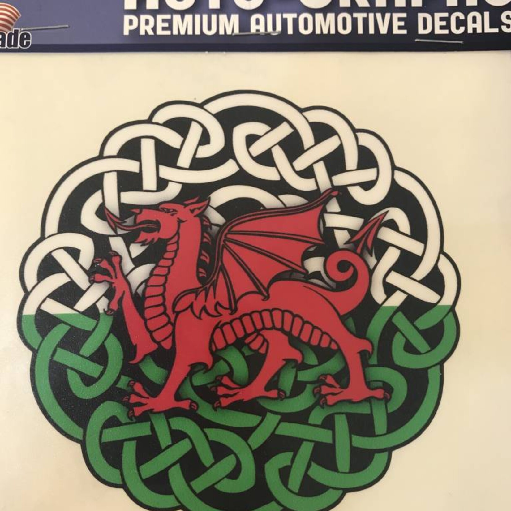 Sticker: Celtic Circle, Red Dragon