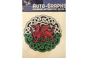 Sticker: Celtic Circle, Red Dragon