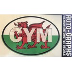 Sticker: Flag Oval, Wales ABV (CYM)