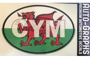 Sticker: Flag Oval, Wales ABV (CYM)