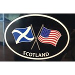 Sticker: Crossed Flags, Scotland/USA