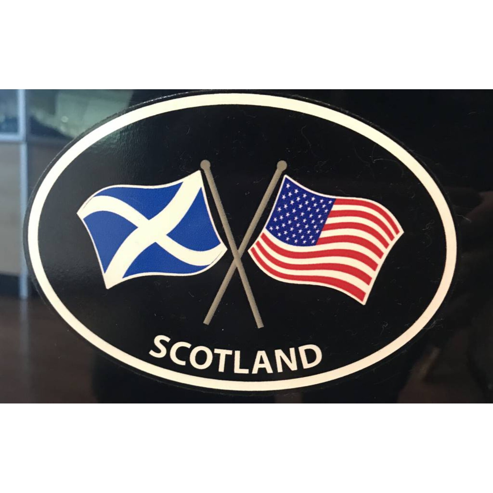 Sticker: Crossed Flags, Scotland/USA