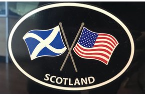 Sticker: Crossed Flags, Scotland/USA