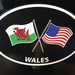 Sticker: Crossed Flags, Wales/USA