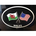Sticker: Crossed Flags, Wales/USA