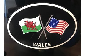 Sticker: Crossed Flags, Wales/USA