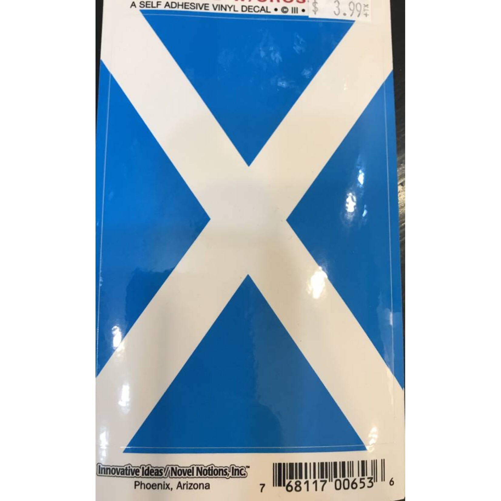 Decal: Vinyl Scotland Flag, Cross 3.5"x5"