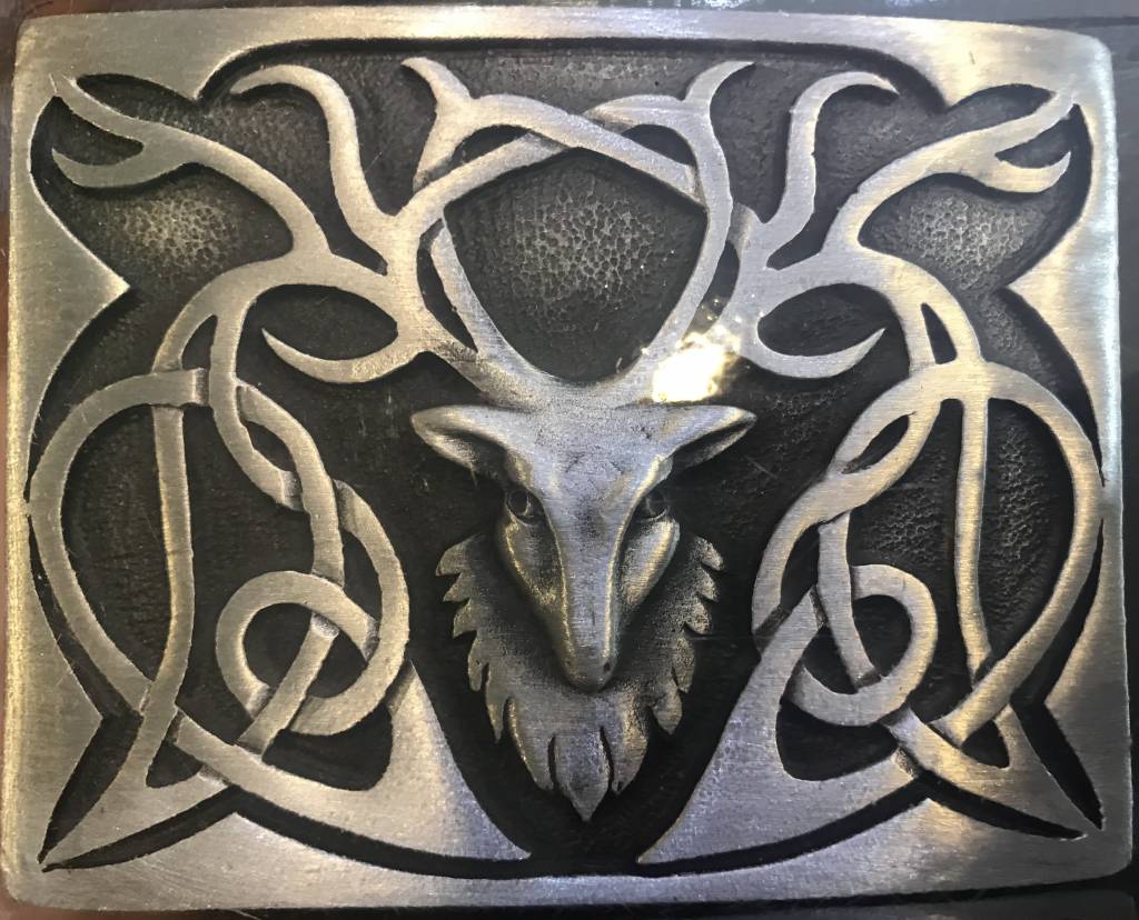 Glen Esk Buckle: Stag, Matte Pewter